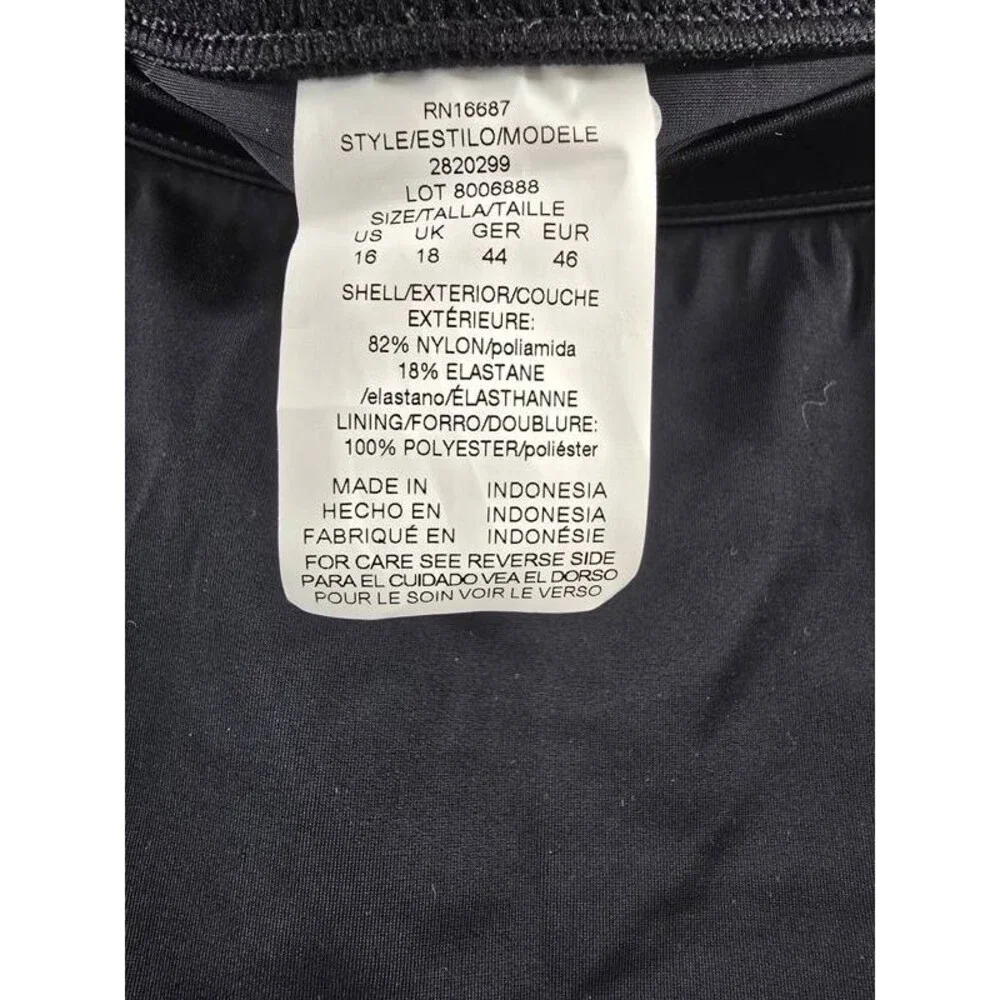Swim Solutions Mix and Match Swim Skirt Women's 16 Black Elastic Waist Pull On